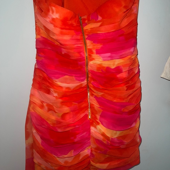 Ellie Mini Dress-Orange Floral - Picture 3 of 4